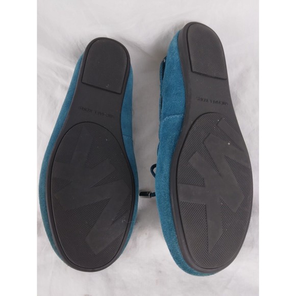 Michael Kors Sutton Leather Suede Moccasins Loafer Shoes Teal Womens Size 6 M - Picture 9 of 9